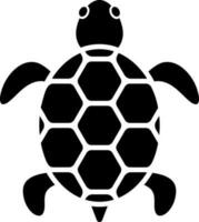 zwart en wit illustratie van schildpad icoon. vector