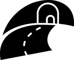 zwart en wit illustratie van kronkelend tunnel icoon. vector
