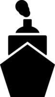vector teken of symbool van schip in zwart en wit kleur.