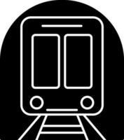 zwart en wit trein in vlak stijl. glyph icoon of symbool. vector