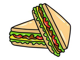 belegd broodje snel voedsel clip art illustratie vector