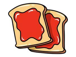 brood met jam klem kunst illustratie vector