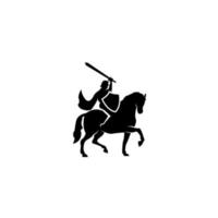 middeleeuwse ridder op een paard vector