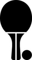 tafel tennis racket met bal glyph icoon of symbool. vector