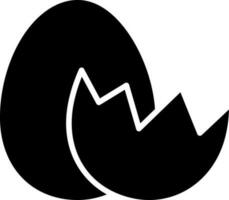 vlak stijl eierschaal glyph icoon. vector