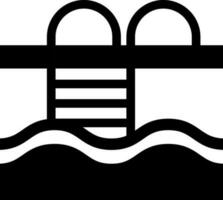 vlak illustratie van zwemmen zwembad icoon in zwart en wit kleur. vector