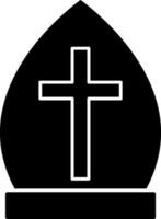 geïsoleerd van paus icoon in zwart kleur. vector