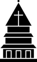 zwart en wit kerk icoon in vlak stijl. vector