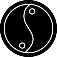 zwart en wit illustratie van yin yang icoon. vector
