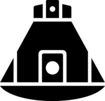 ruimte capsule glyph icoon in vlak stijl. vector