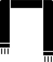 vector teken of symbool van sjaal in zwart en wit kleur.