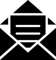 mail of envelop icoon in zwart en wit kleur. vector
