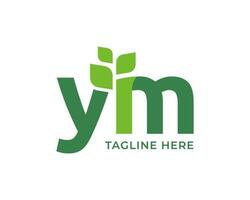 brief ym blad natuur logo vector