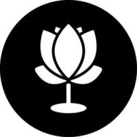 zwart en wit illustratie van lotus bloem icoon. vector