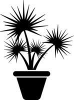 palm boom icoon in zwart en wit kleur. vector