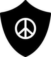 vrede veiligheid icoon in zwart en wit kleur. vector