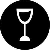 zwart en wit illustratie van wijnglas icoon. vector