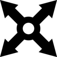 glyph icoon of symbool van Ninja shuriken wapen. vector