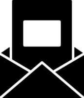 vlak stijl mail of envelop icoon in zwart en wit kleur. vector