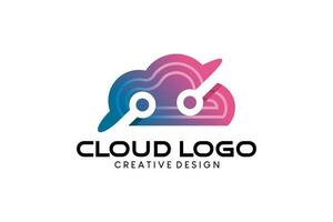 creatief abstract technologie wolk icoon logo ontwerp vector