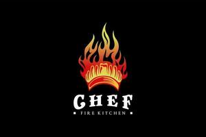 creatief abstract brand en chef hoed logo ontwerp vector