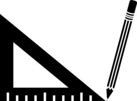 zwart en wit stijl van heerser tekening gereedschap icoon met potlood. vector