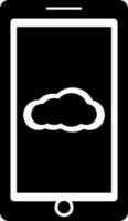 wolk in zwart en wit smartphone. vector
