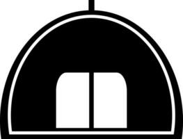glyph icoon of symbool van tent. vector
