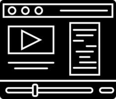 zwart en wit video clips in browser venster icoon. vector