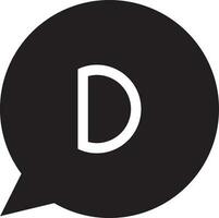 zwart en wit disqus logo in vlak stijl. vector