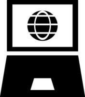 laptop verbonden naar internetten. glyph icoon of symbool. vector