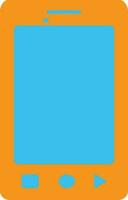 illustratie van smartphone in oranje en blauw kleur. vector