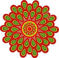 kleurrijk bloemen rangoli ontwerp. vector