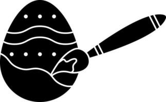 illustratie van verf borstel geschilderd ei, icoon of symbool. vector