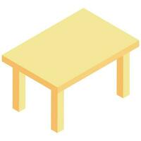 geïsoleerd houten tafel element in isometrische stijl. vector