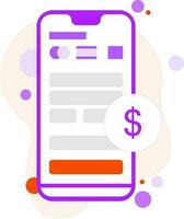 online contant geld betaling app in smartphone Aan abstract achtergrond. vector