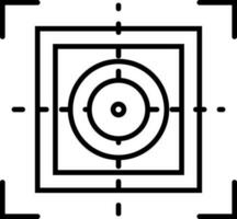 zwart lijn kunst doelwit icoon. vector
