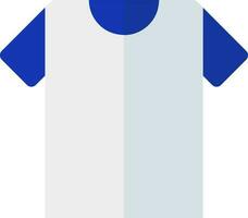 blauw en wit t-shirt icoon in vlak stijl. vector
