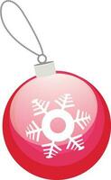 roze Kerstmis bal met grijs lintje. vector