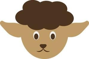 illustratie van schapen gezicht icoon voor wol concept. vector