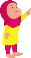tekenfilm karakter van jong moslim vrouw. vector