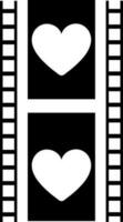 vector symbool van filmstrip met harten.