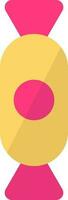 toffee of snoep icoon in roze en geel kleur. vector