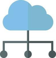 wolk berekenen icoon in grijs en blauw kleur. vector