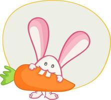 schattig konijn aan het eten wortel. vector