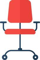 kantoor stoel icoon in rood en blauw kleur. vector