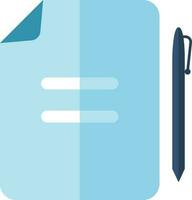document papier met pen icoon in blauw kleur. vector