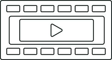 zwart lijn kunst film strip met Speel knop. vector