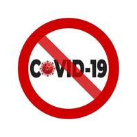 stop coronavirus rood bord vector