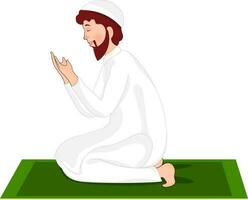 Islamitisch Mens karakter in bidden houding. vector